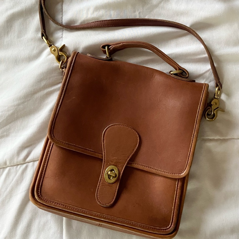 Vintage Coach Brown Leather Crossbody Purse